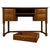 A handsome 20th-century English writing table accompanied by its matching stool, finely crafted from golden oak and...