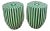 Art Deco Style Green & White Cylindrical Resin Side, End Table or Stool, a Pair For Sale
