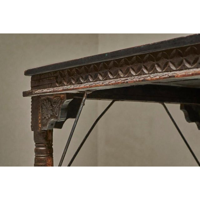 Antique Rajasthan Courtyard Door Dining Table For Sale - Image 13 of 18