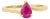 Estate Pear-Shaped Natural Ruby Solitaire Ring Size 7 in 14k Yellow Gold For Sale