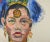 Vintage 1950's Woman in Bold Headdress Portrait Painting For Sale In Seattle - Image 6 of 6