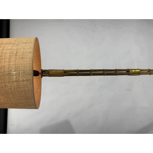 Triple Bronze and Faux Bamboo Floor Lamp from Maison Bagues, 1950 For Sale - Image 11 of 13