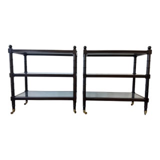 Pair of Louis J. Solomon Faux Bamboo Side Tables For Sale