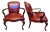 Elevate Your Executive Office With This Stunning Pair of Leathercraft Georgian Mahogany Armchairs For Sale