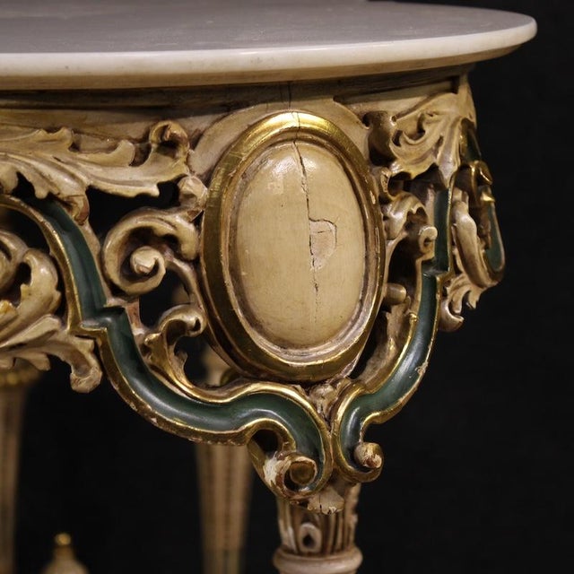 Italian Lacquered and Gilded Console, 1970s For Sale - Image 6 of 13