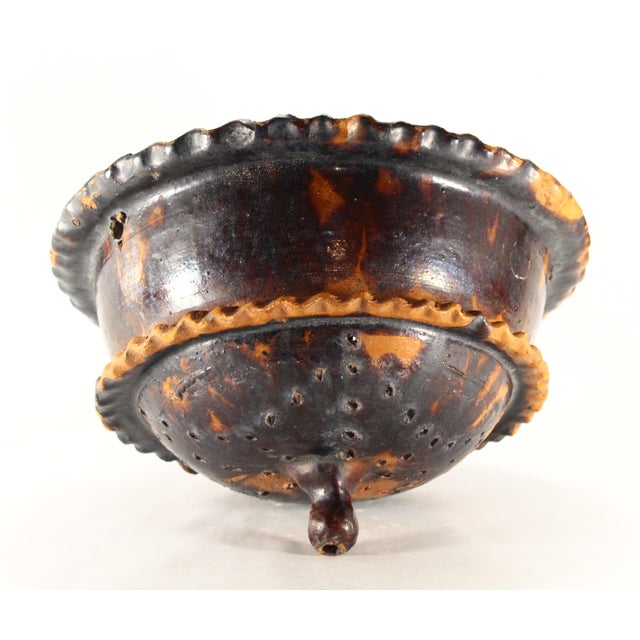 Brown Circa 1900 Barrio De La Luz Puebla Pottery Hanging Planter Cache Pot Barro Vidriado For Sale - Image 8 of 18