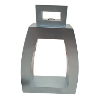 Table Lamp in Blue Lacquered Wood attributed to Andrea Anastasio for Zenith, 1980s For Sale