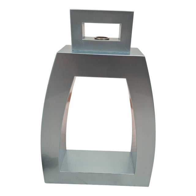 Table Lamp in Blue Lacquered Wood attributed to Andrea Anastasio for Zenith, 1980s For Sale