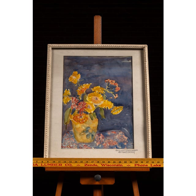 Blue Margaret Grossenbach Floral Still Life Watercolor For Sale - Image 8 of 8