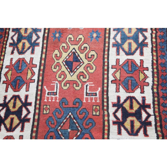 Antique Caucasian Sahsavan-Kazak Long Carpet-8' 1'' X 3' 2'' For Sale - Image 14 of 16