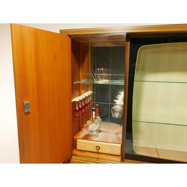 Mid-Century Living Room Display Cabinet with Glass Sliding Doors, Germany, 1960s For Sale - Image 10 of 18