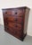 Large and antique chest of drawers. Mahogany veneer, elm. England. 1860s. Size: height 120cm; length 120cm; depth 50cm.