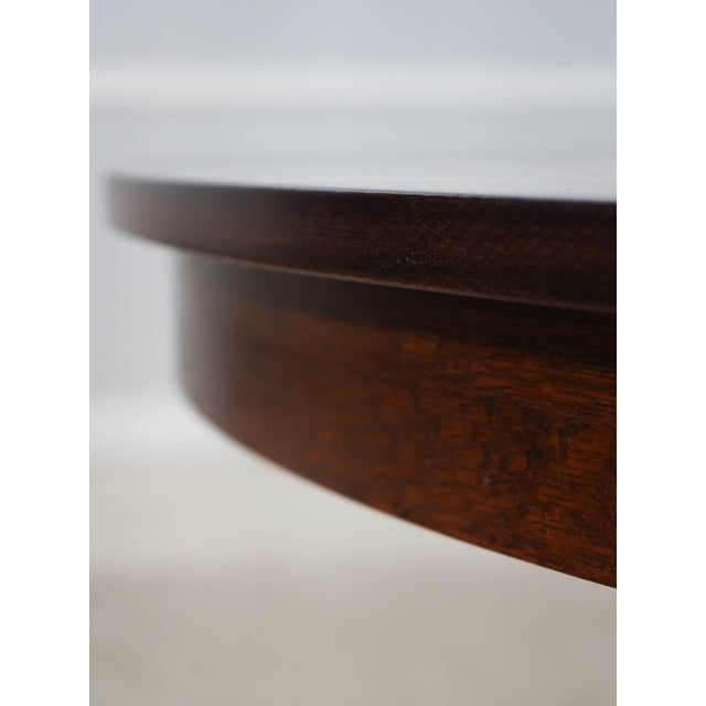 1990s Stickley Mission Oak Round Dining Table For Sale - Image 5 of 18