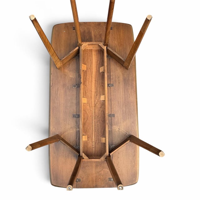 1950s 1957 John Van Koert for Drexel Profile K43 Walnut Drop-Leaf Dining Table For Sale - Image 5 of 12