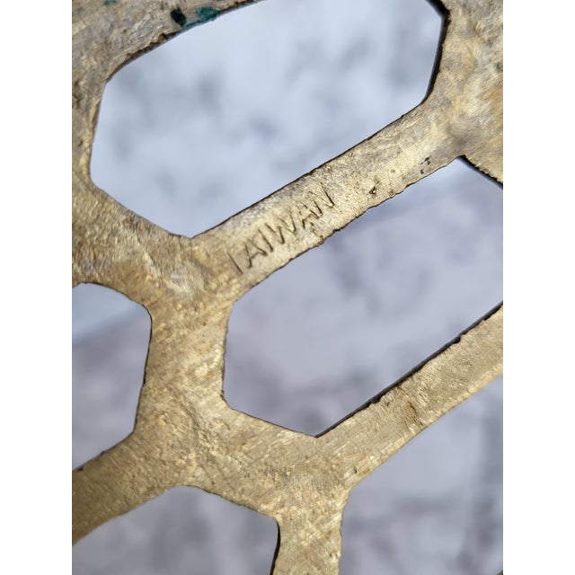 Mid-Century Modern Vintage Mid Century Brass Turtle Trivet For Sale - Image 3 of 12