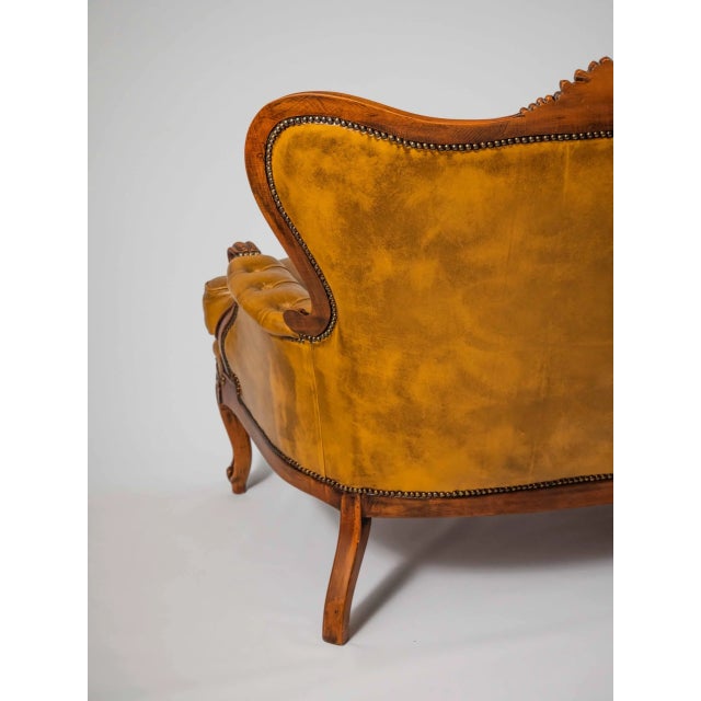 Louis XV Style Leather Sofa For Sale - Image 9 of 12