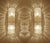 Pair of vintage sconces featuring a glass shade with an alternate relief of corrugated columns and bubble patterns mounted...