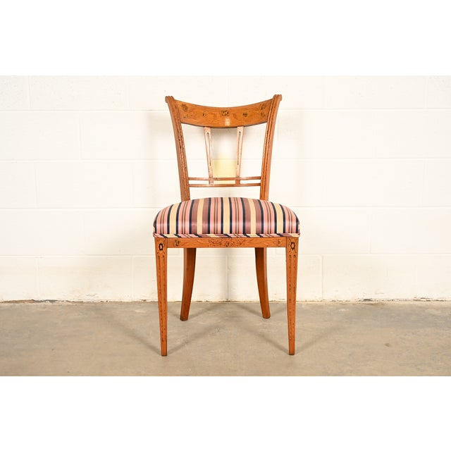 A gorgeous antique Italian Regency or Neoclassical side chair, desk chair, or dining chair Italy, Early 20th Century...