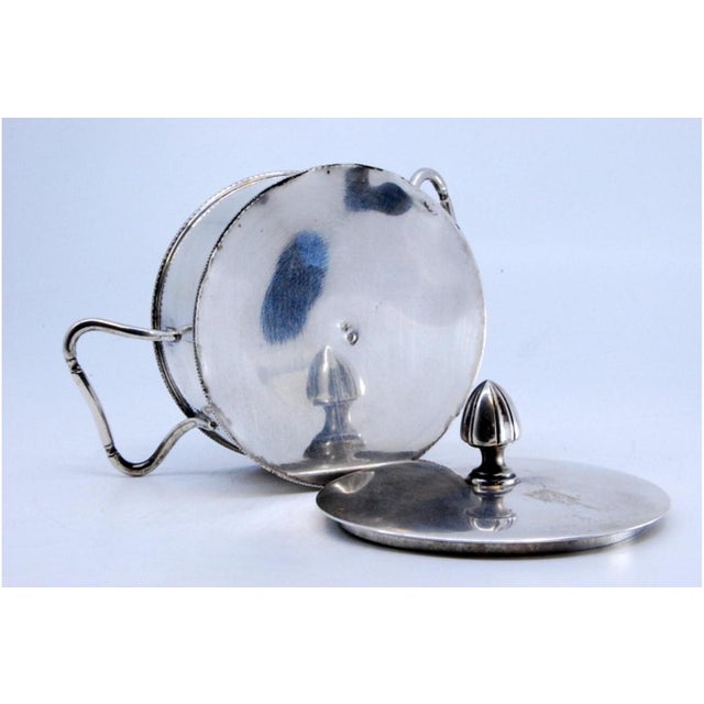 Small Pot in Silver with Knob Lid and Handles For Sale - Image 5 of 10