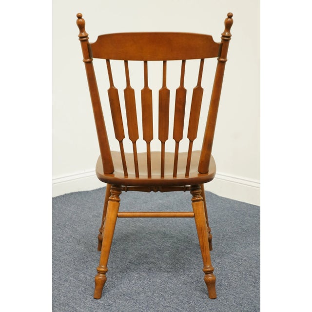 Wood Tell City Furniture Hard Rock Maple Colonial Style Cattail Back Dining Chair For Sale - Image 7 of 9