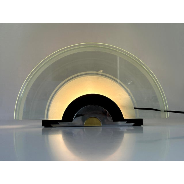 Postmodern Rising Sun Table Lamp from Metalarte, Spain, 1980s For Sale - Image 14 of 18