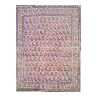 Authentic Hand Knotted Antique Tribal Qirmoun Wool Area Rug 12.4 X 9.9 Ft For Sale