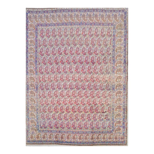 Authentic Hand Knotted Antique Tribal Qirmoun Wool Area Rug 12.4 X 9.9 Ft For Sale