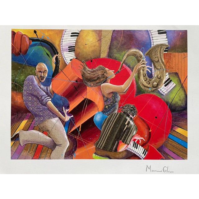 Marcus Glenn Love That Jazz Glossy Signed Serio Framed Lithograph For Sale In Los Angeles - Image 6 of 10