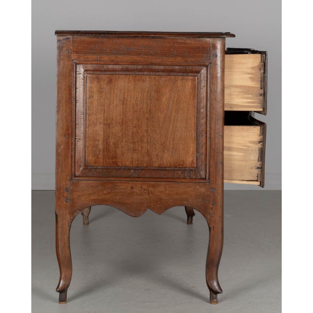 Italian Louis XV Walnut Commode, Hand-Carved With Bronze Hardware For Sale - Image 9 of 14