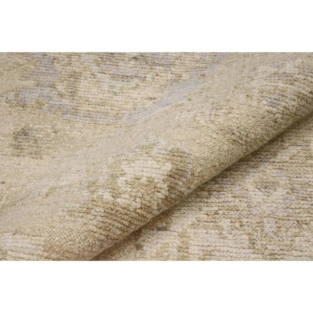 Traditional Oushak Wool Cream Area Rug, 9' 2'' X 12' 0'' For Sale - Image 3 of 5