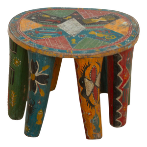 Antique African Nupe Painted Table