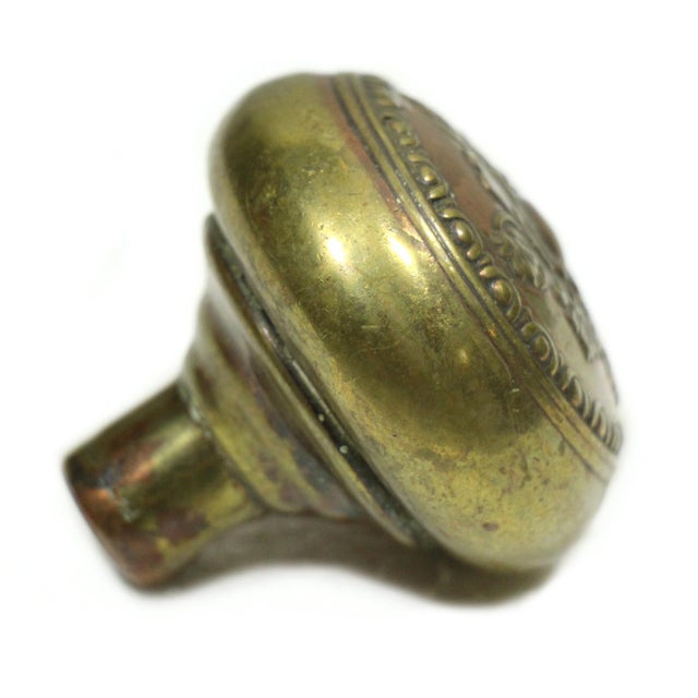 Victorian Antique 1900s Reading Creston Brass Passage Door Knob For Sale - Image 3 of 5