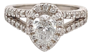 Pear Shape Diamond Engagement Ring 14k Gold 1.38 TCW Certified