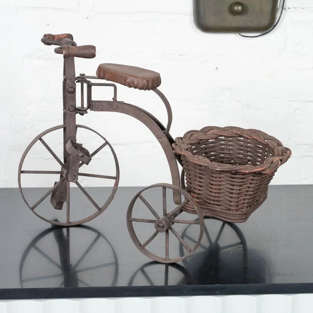Rustic Pair of Vintage Iron Tricycle Sculptures For Sale - Image 3 of 10