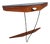 Wall-Mounted Console Table with Drawer in Mahogany and Black Glass, 1960s For Sale
