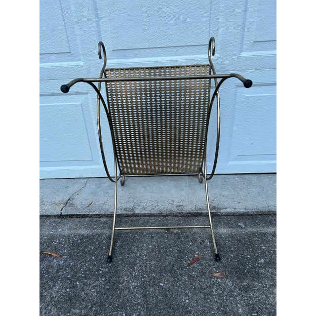 Mid 20th Century Mid 20th Century Metal Scoop Scroll Vanity Stool For Sale - Image 5 of 7