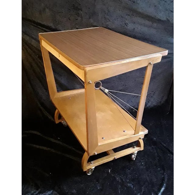 Wood Mid-Century Side Table in Beech, 1960s For Sale - Image 7 of 11