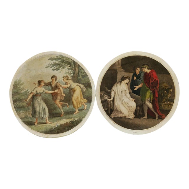 Genre Scenes, Original Etching in the style of Angelika Kaufmann, 1780s For Sale