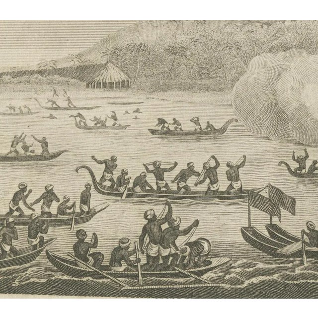 Title: "The Natives of Otaheite Attacking Capt. Wallis, The First Discoverer of that Island" This engraving depicts a...