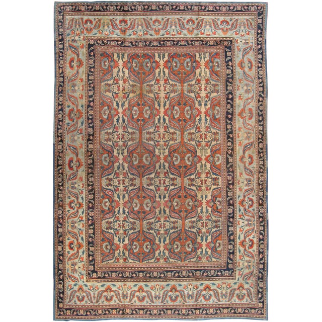 Pasargad Home Antique Dorokhsh Area Rug- 12' 6" X 18' 3" For Sale