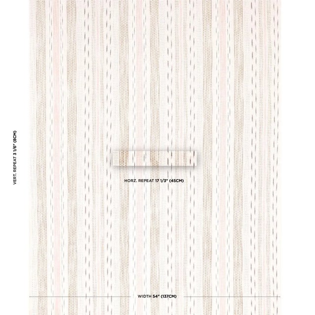 A true warp print made of hand-dyed cotton and linen yarns, Mirza Ikat Stripe in blush-on-natural is a textural pattern...