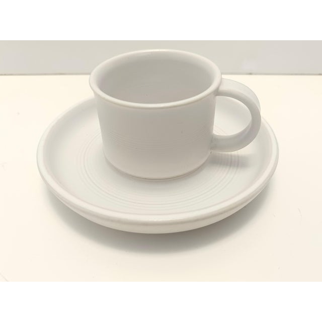 1970s White Ceramic Breakfast Set by Franco Bucci for Laboratorio Pesaro, 1970s, Set of 9 For Sale - Image 5 of 9