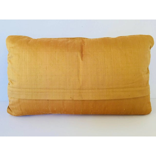 Decorative Ivory Color Silk Throw Pillow Embellished With Beads For Sale - Image 9 of 10