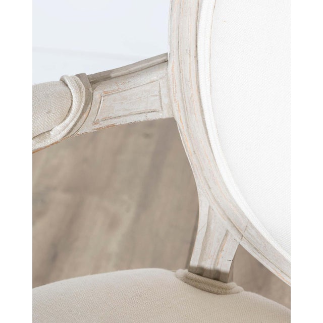 19th Century Pair of Early 20th Century Swedish Gustavian Style Oval Back Armchairs For Sale - Image 5 of 14