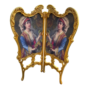 1960 French Louis XVI Gold Beech Folding Screen - 2 Panels