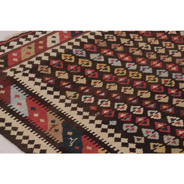 Tribal Vintage Persian Kilim, Tribal Geometric Motifs in Vibrant Hues - Rug & Kilim For Sale - Image 3 of 8