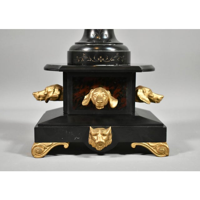 Black Napoleon III Decorative Gilt and Slate Candelabra For Sale - Image 8 of 15