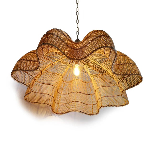 Tan Matador Wicker Chandelier Small For Sale - Image 8 of 12