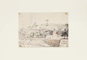 Jan Peter Verdussen, Rome/Tevere, 1781, Original Pencil and Watercolor Drawing