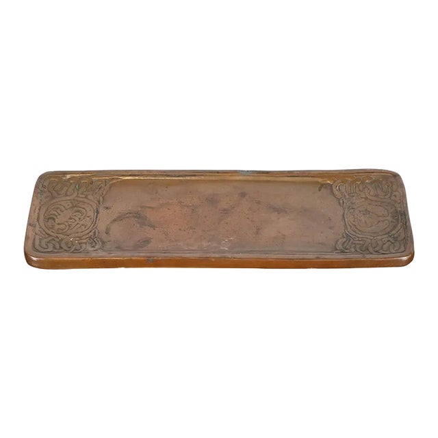 Tiffany Studios Bronze Zodiac Pen and Pencil Desk Tray, Signed and Numbered For Sale